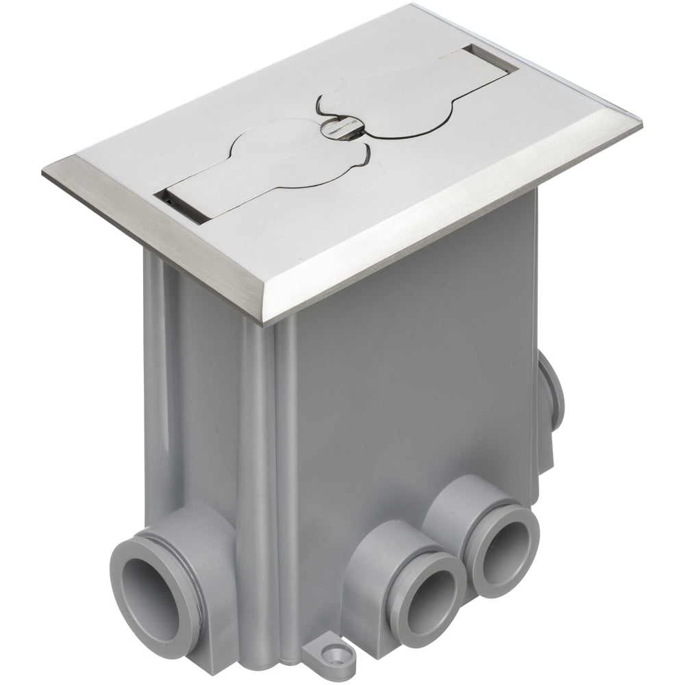 Arlington Nickel Floor Box Concr - Metallic Concrete Box with Covers