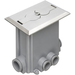 Arlington Nickel Floor Box Concr - Metallic Concrete Box with Covers