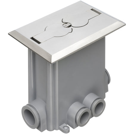 Arlington Nickel Floor Box Concr - Metallic Concrete Box with Covers