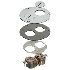 Arlington Nkl Ret Fl Box Trim Ki 4" Round Nickel Cover Kit