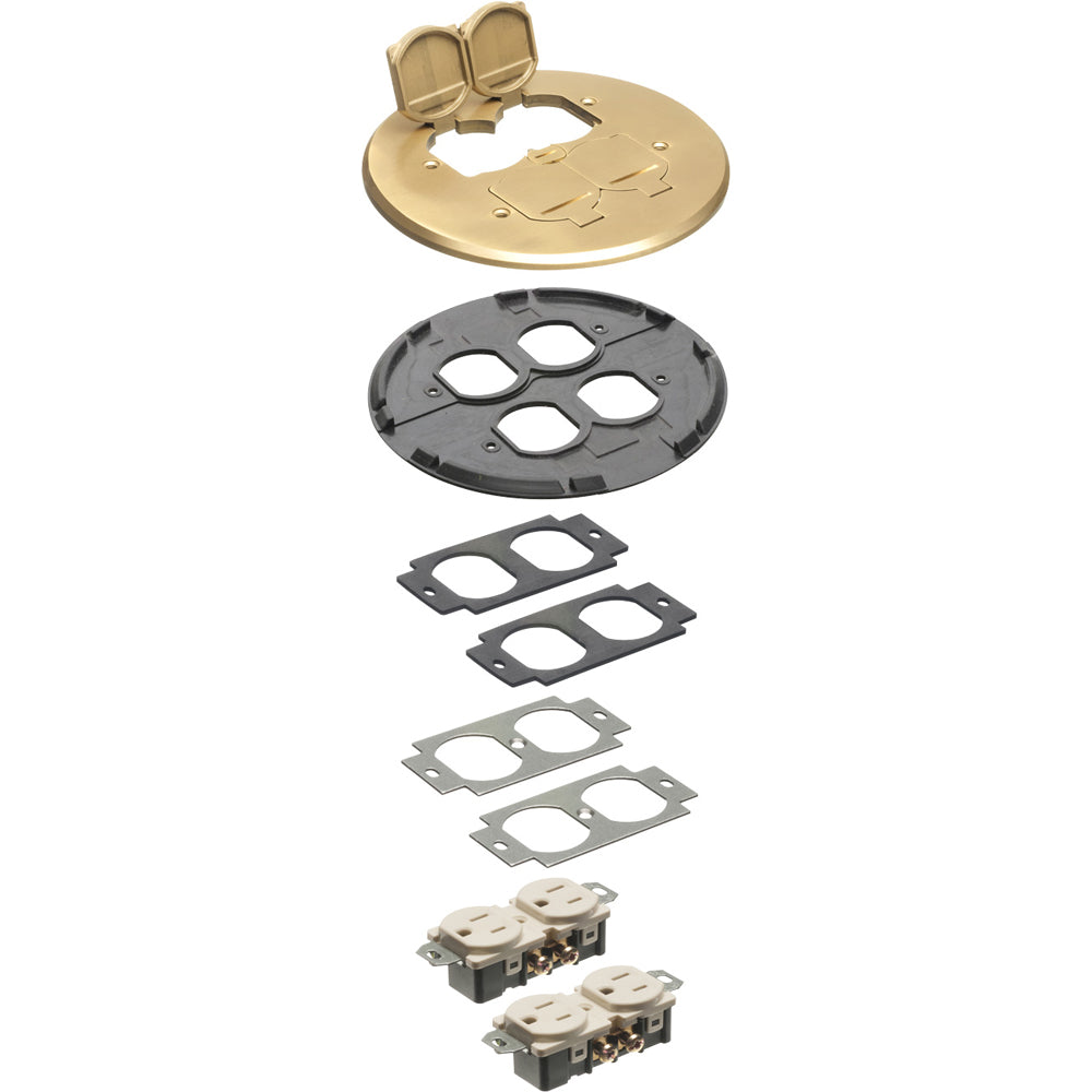 Arlington Rnd Brs Flr Box Trimki - Metallic Brass Cover Kit