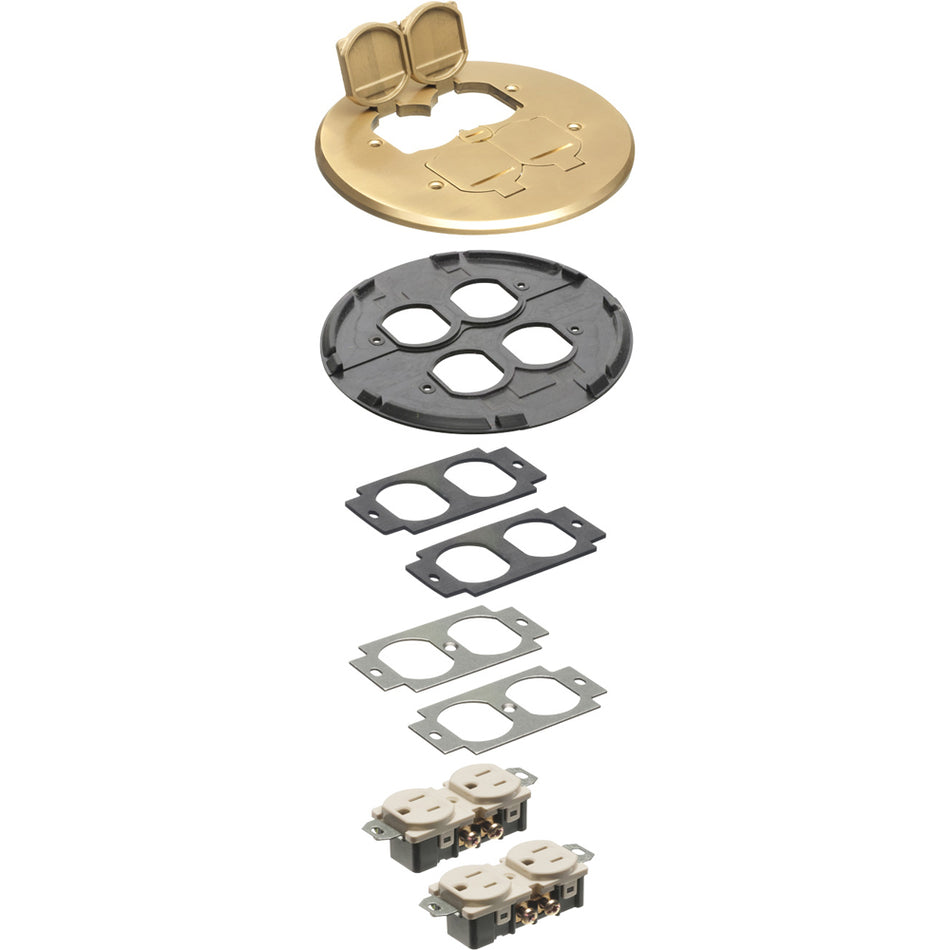 Arlington Rnd Brs Flr Box Trimki - Metallic Brass Cover Kit