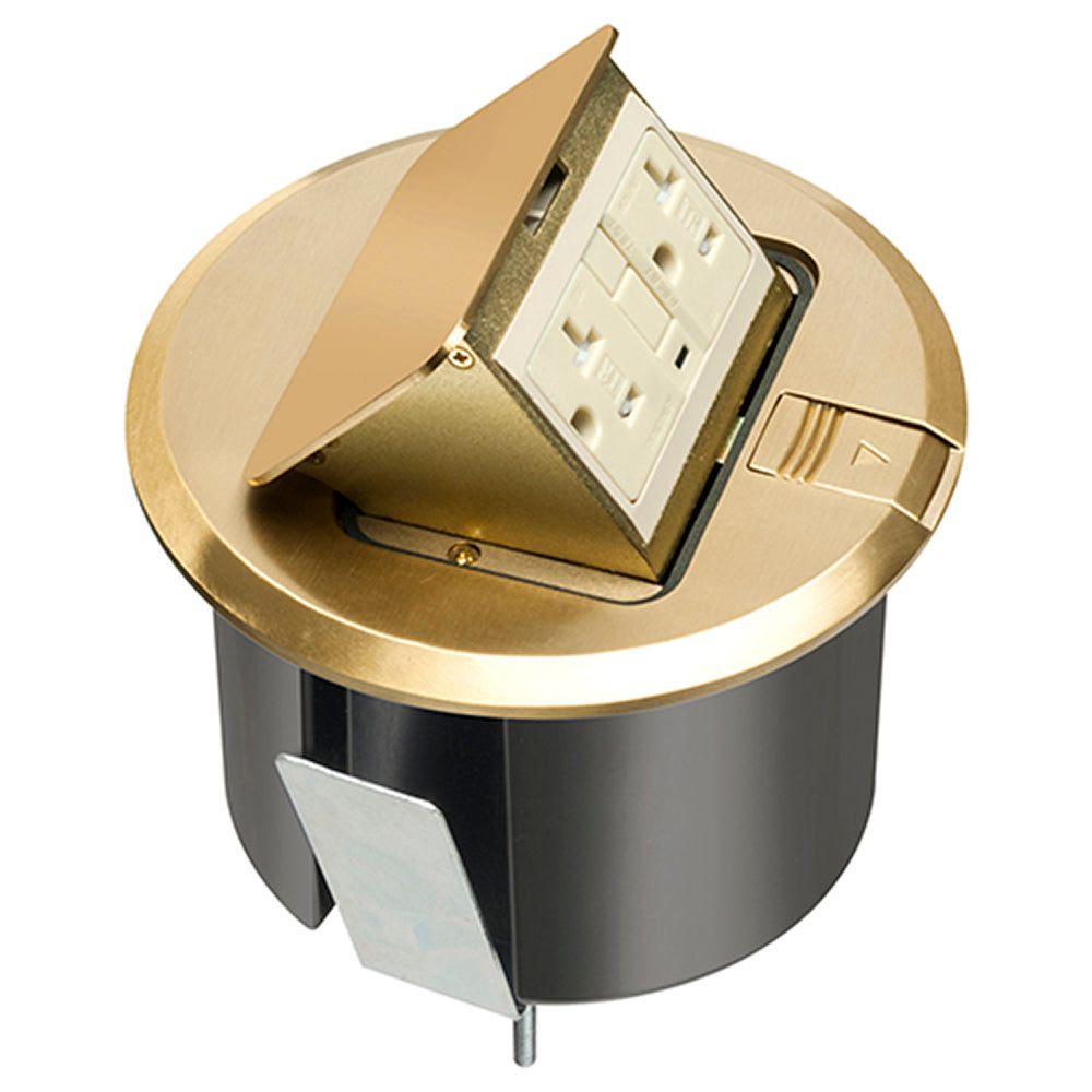 Arlington Rnd Trapdr W/Brass Cvr – Pop Up Countertop Box Kit