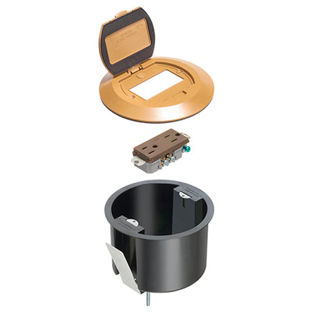 Arlington Round Plastic Box W/ C - Caramel Decorator Receptacle