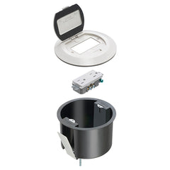 Arlington Round Plastic Box W/Wh - White Box with Steel Bracket