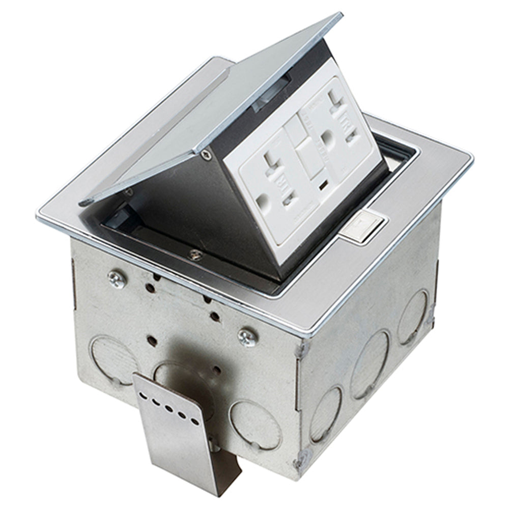 Arlington Trapdoor Countertop Box - Flush Installs, Stainless Steel