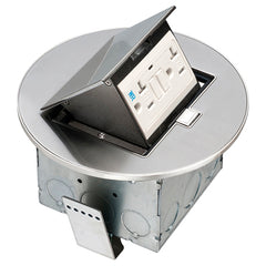 Arlington Trapdoor Countertop Bx - Stainless Steel GFCI Receptacle