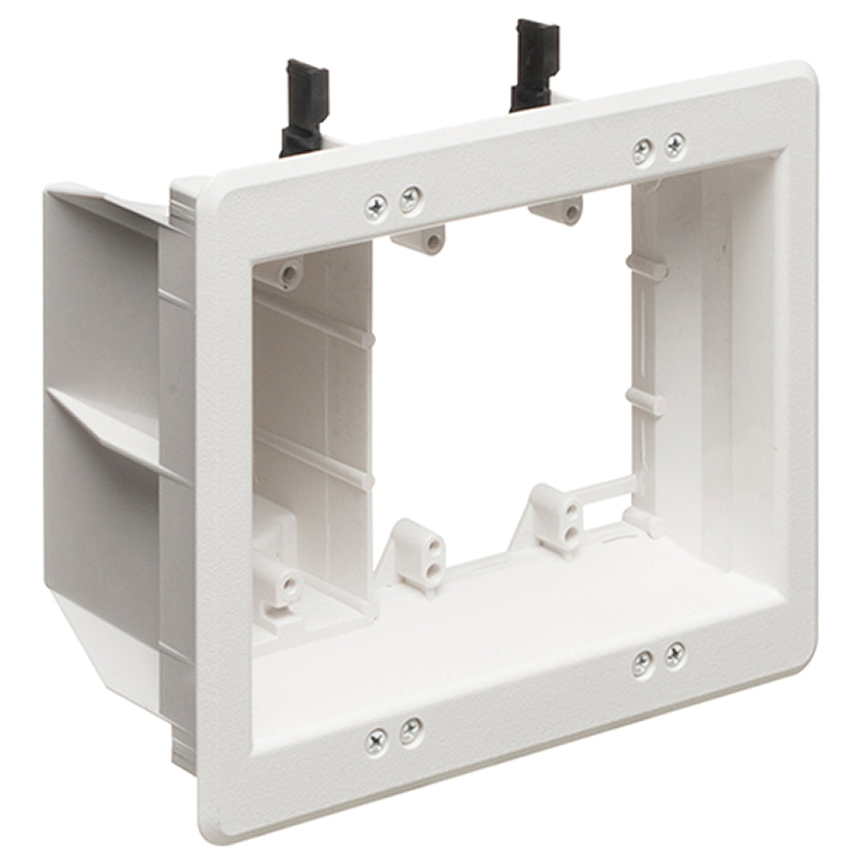 Arlington TVBU507GC - 3 Gang White TV Box, Recessed Plastic