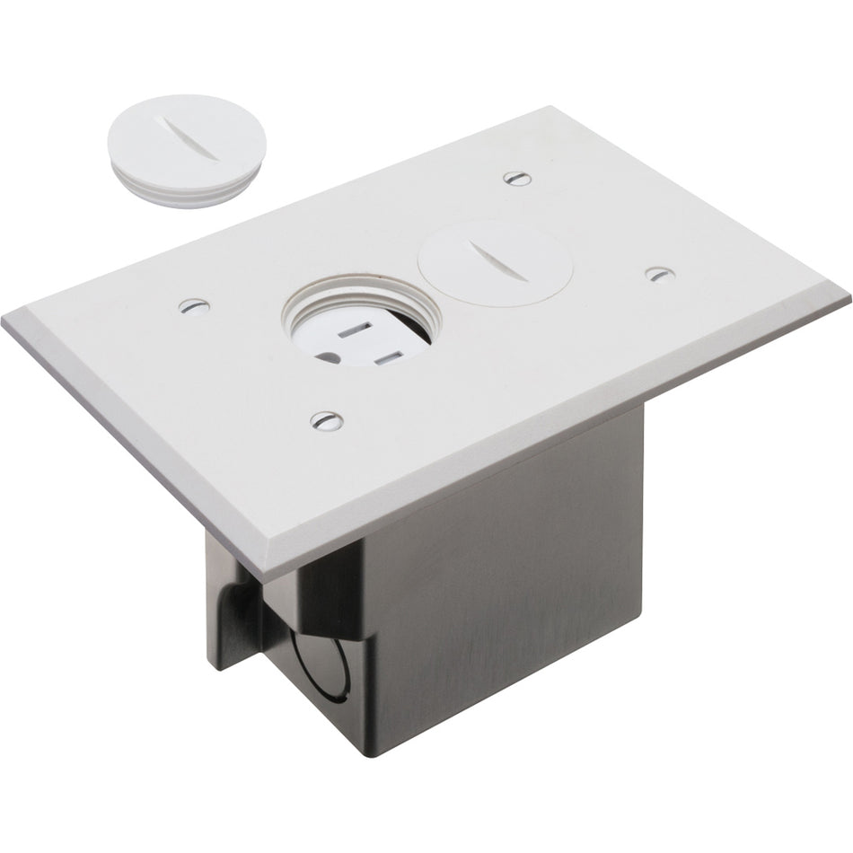 Arlington White Retro Floor Box - Non-Metallic, Metal Covers