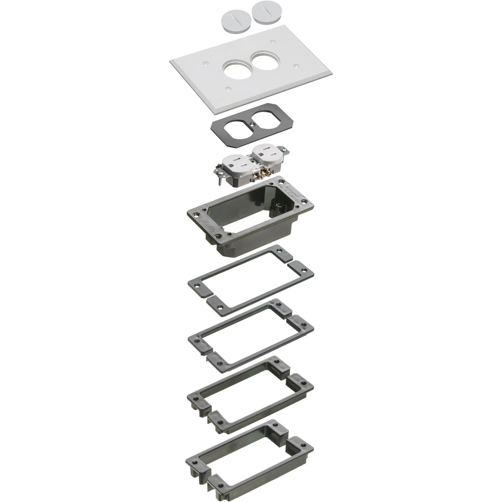 Arlington White Trim Kit-Concret for Non-Metallic Floor Boxes