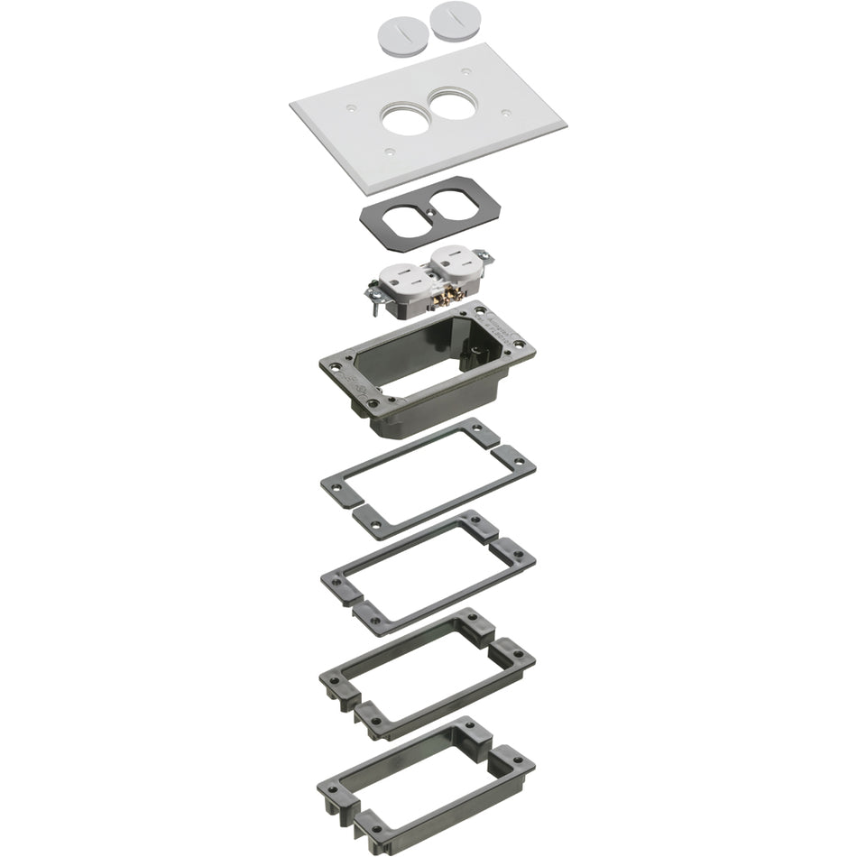 Arlington White Trim Kit-Concret for Non-Metallic Floor Boxes