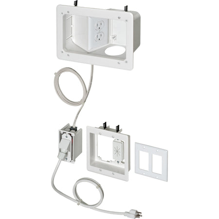 Arlington White TV Box - Angled Prewired Recessed Kit
