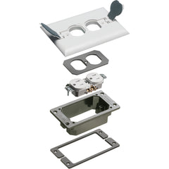 Arlington Wht Flip Lid Conc Kit - White Trim for Concrete Floor Box