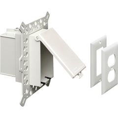 Arlington Wht In Box Adjustable, 2-3/4" to 5" Weatherproof Cover
