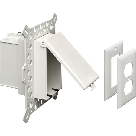 Arlington Wht In Box Adjustable, 2-3/4" to 5" Weatherproof Cover