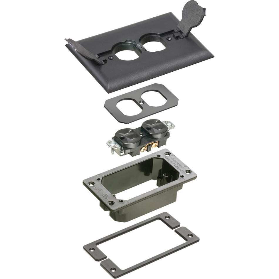 Blk Flip Lid Conc Kit - Arlington Concrete Floor Trim Box