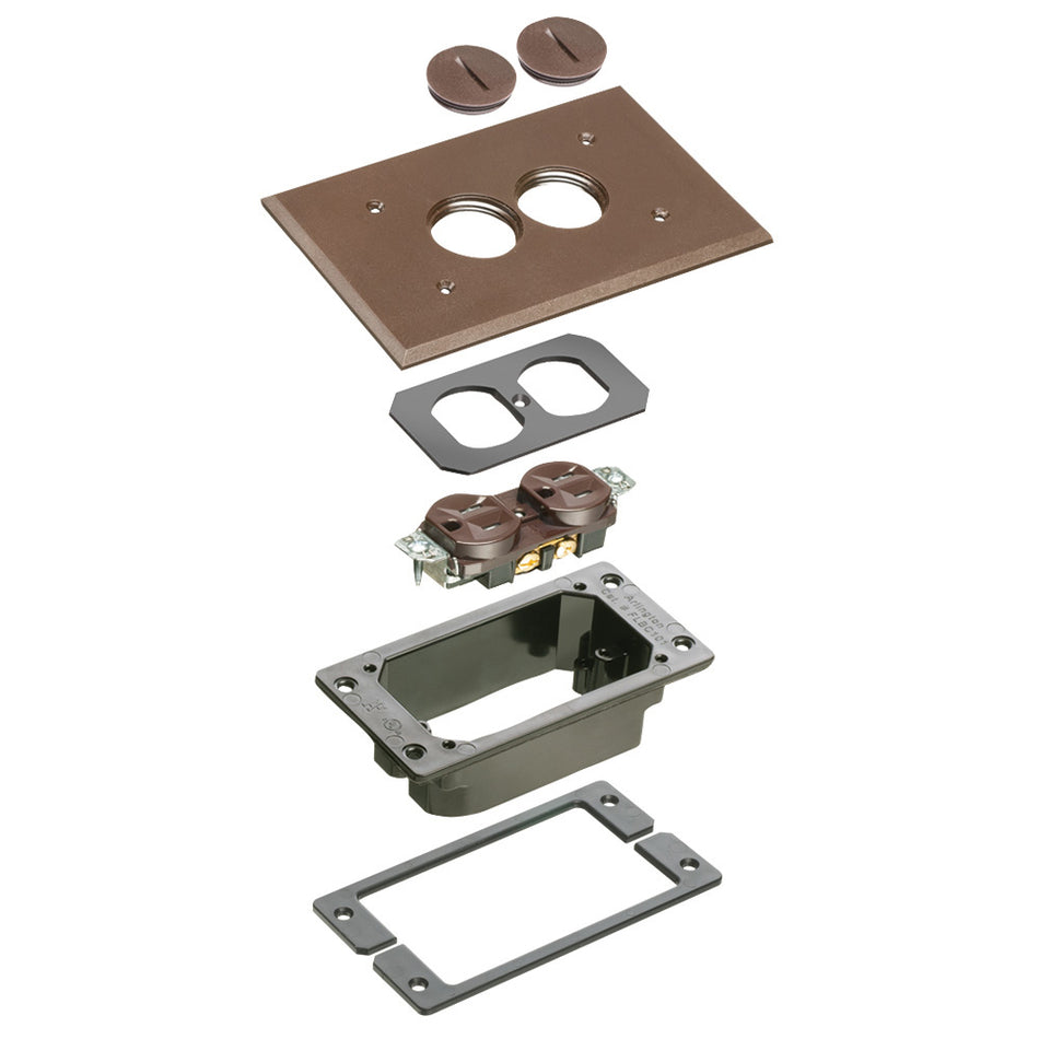 Brown Trim Kit-Concret by Arlington | Non-Metallic Floor Box Trim