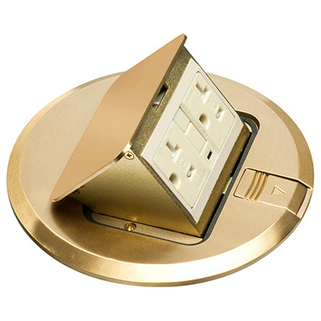 Brs Pop-Up Cvr W/Recpt and Gasket - 6" Round, Brass, Arlington