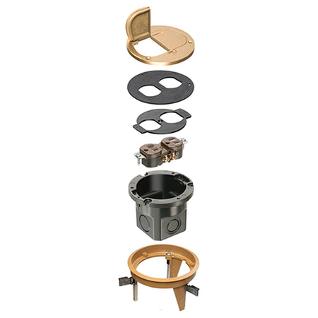 Dropin Floor Box Bronz - Arlington Brass Round Cover Kit
