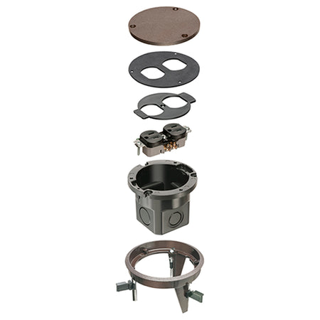 Dropin Floor Box Brown - Arlington Non-Metallic Round Cover Kit