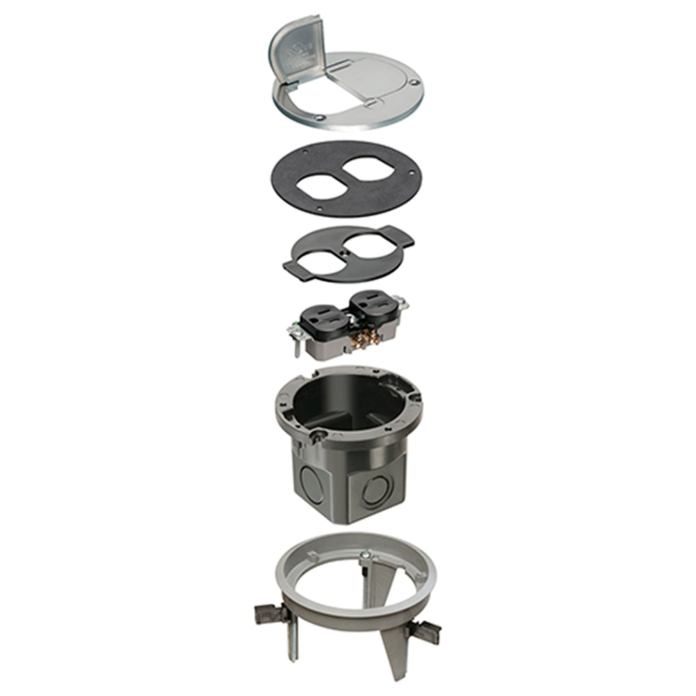 Dropin Floor Box Nickl - Arlington Round Nickel Cover Kit