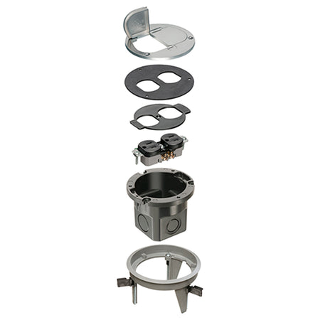 Dropin Floor Box Nickl - Arlington Round Nickel Cover Kit