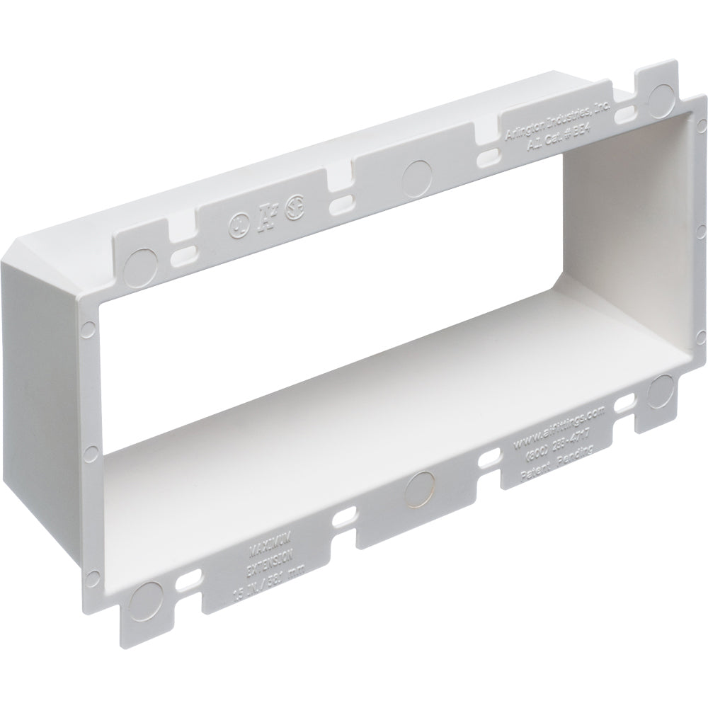 Four Gang Box Extender - Arlington, 1.5" Extension, Fire Rated