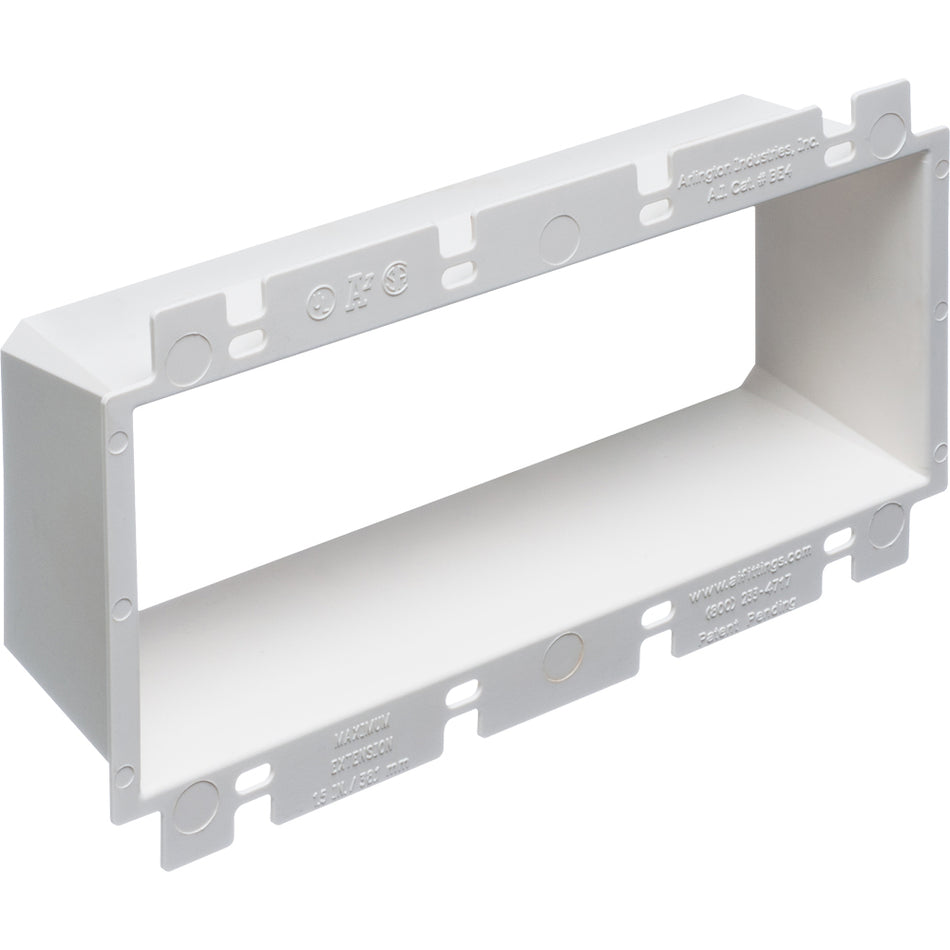 Four Gang Box Extender - Arlington, 1.5" Extension, Fire Rated