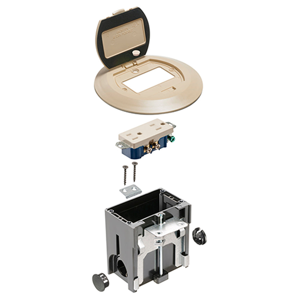 Lt Alm Rd Adj Flr Box - Arlington Non-Metallic Round Floor Box