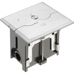 Nickel Floor Box-Flip by Arlington - Adjustable Metallic Flip Lids