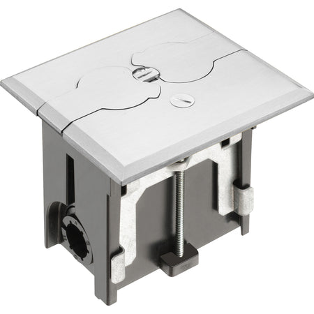 Nickel Floor Box-Flip by Arlington - Adjustable Metallic Flip Lids