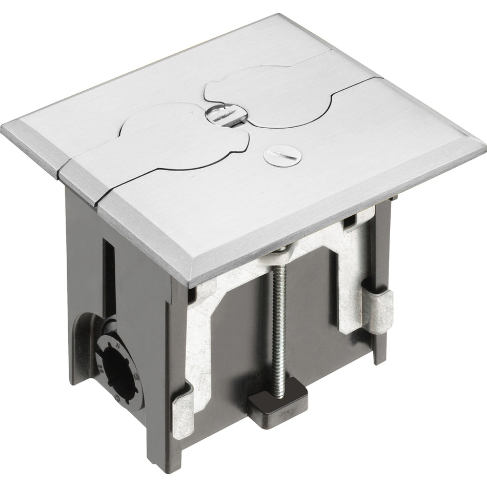Nickel Floor Box-Flip by Arlington - Adjustable Metallic Flip Lids