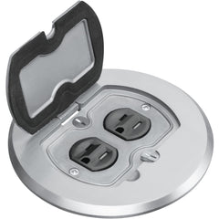 Nickel Round Floor Box with Adjustable Cover by Arlington