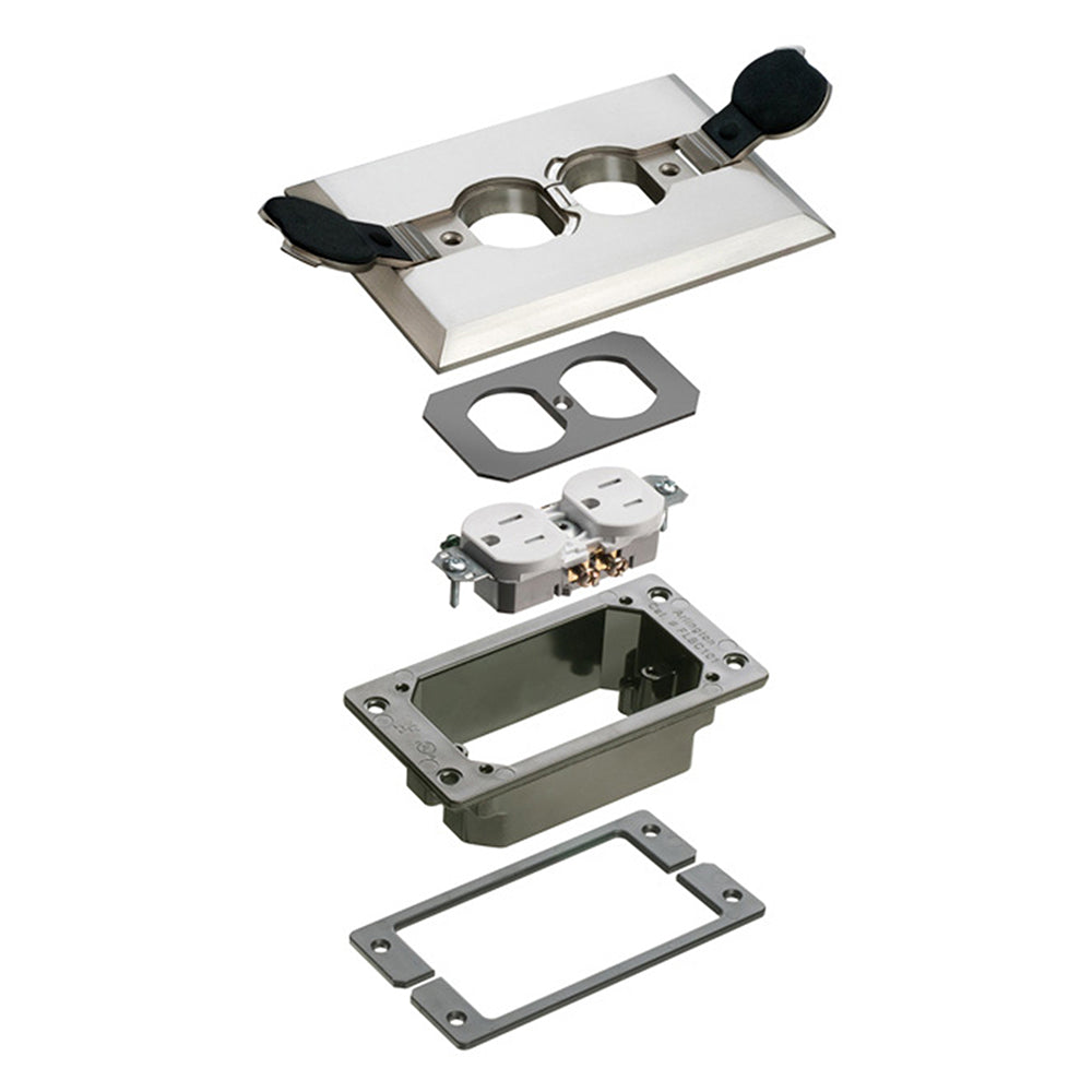 Nkl Flip Lid Conc Kit - Nickel Trim for Arlington Concrete Boxes