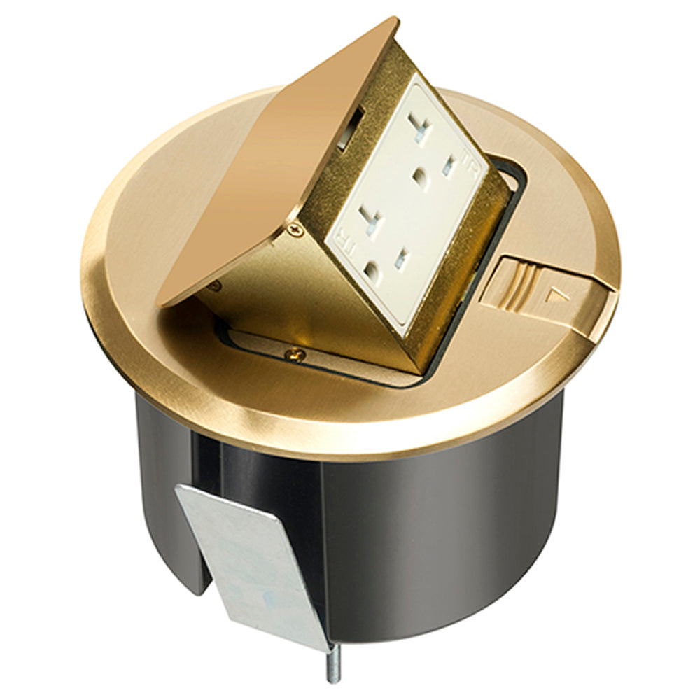 Round Trapdoor W/Brass - Arlington Countertop Pop Up Kit **UL not CSA**
