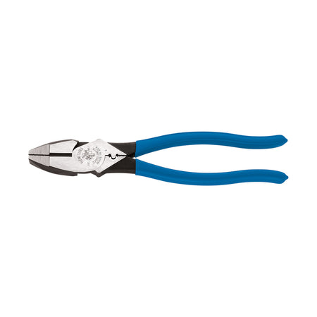 Heavy-Duty Lineman's Pliers with Crimping, 9-Inch, High-Leverage - Connector Crimping, Klein Tools - Maple Electric Supply 