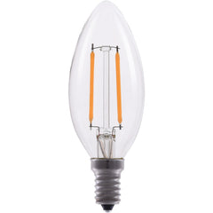 EiKO 2.5W LED Filament B11 Candelabra Bulb - 200lm, Dimmable, 80CRI, Warm White 2700K, 320° Beam Angle, E12 Base, 120VAC - Maple Electric Supply 