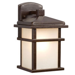 1-Light Outdoor Wall Mount Lantern 314480BZ - Bronze Finish, Frosted Seeded Glass, 100W, Non-Dimmable, Outdoor Lighting, Galaxy Lighting - Maple Electric Supply 