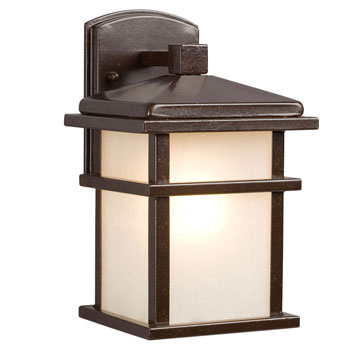 1-Light Outdoor Wall Mount Lantern 314480BZ - Bronze Finish, Frosted Seeded Glass, 100W, Non-Dimmable, Outdoor Lighting, Galaxy Lighting - Maple Electric Supply 