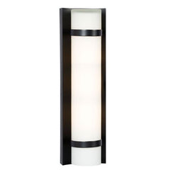 215661BK: 2-Light Indoor/Outdoor Wall Sconce, Black with Satin White Cylinder Glass, 60W A15 Bulbs, 4-1/4"W x 15-3/8"H, Wall Lights & Sconces, Galaxy Lighting - Maple Electric Supply 