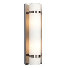 215661BN - Brushed Nickel 2-Light Wall Sconce with Satin White Cylinder Glass, 60W A15 Bulbs, Interior Only, Wall Lights & Sconces, Galaxy Lighting - Maple Electric Supply 