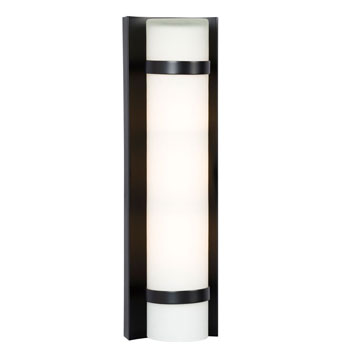 215661BZ 2-Light Bronze Wall Sconce, Satin White Glass, Indoor/Outdoor, 60W Bulb Capacity, Wall Lights & Sconces, Galaxy Lighting - Maple Electric Supply 