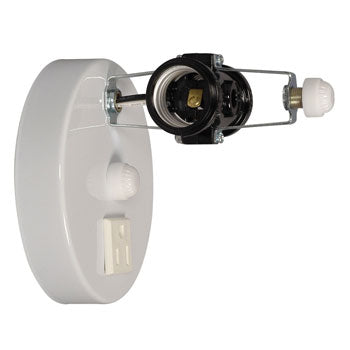 22411-H White Vanity Light Holder - 2x60W, Med. Base, Non-Dimmable, Sleek White Finish, No Bulb Included, Replacement Parts, Galaxy Lighting - Maple Electric Supply 