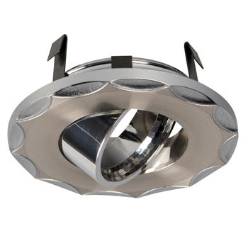 3" Low/Line Voltage Decorative Trim 634BN/CH - Brushed Nickel/Chrome Finish, 50W MR16/GU10 Bulb, 4" Diameter, Non-Dimmable, Recessed Lighting, Galaxy Lighting - Maple Electric Supply 