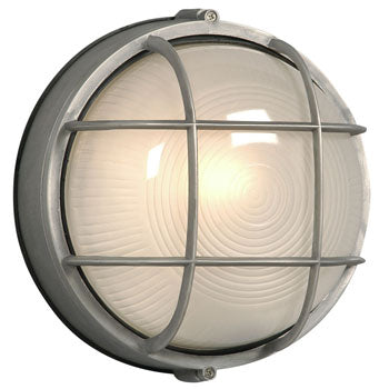 305011SA Cast Aluminum Marine Light - Satin Finish, Frosted Glass, 100W Max, Med. Base Bulb, Outdoor Lighting, Galaxy Lighting - Maple Electric Supply 