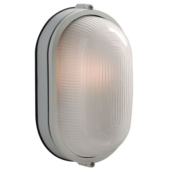 305113 WH Cast Aluminum Marine Light - White Finish with Frosted Glass, 100W Max, Medium Base, Outdoor Lighting, Galaxy Lighting - Maple Electric Supply 