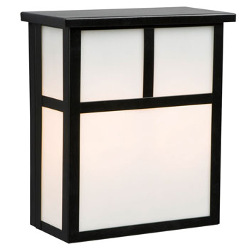 306101BK Outdoor Wall Fixture - Black Finish with White Marbled Glass, 2x60W Bulbs, Med. Base, Non-Dimmable