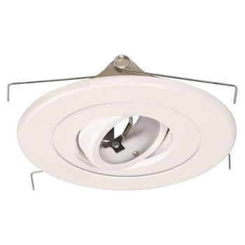 308WH 5" Line Voltage Gimbal Ring, White Finish, PAR20 50W Bulb, Non-Dimmable, Recessed Lighting, Galaxy Lighting - Maple Electric Supply 