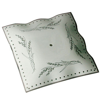 31288-12 (634) - Square White Glass Bedroom Light w/ Wheat Pattern, 11.5" x 11.5", Non-Dimmable, Replacement Parts, Galaxy Lighting - Maple Electric Supply 