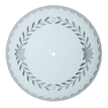 31288-13: 13" Round White Glass Fixture, Non-Dimmable, ENERGY STAR Exempt